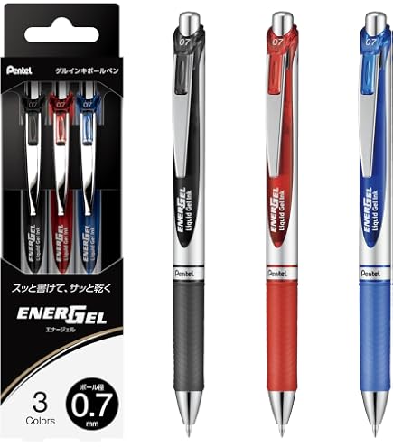 Amazon | ぺんてる ゲルインキボールペン ノック式エナージェル 0.7mm